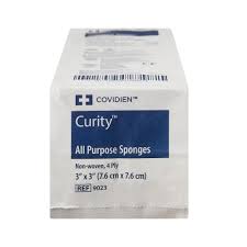 Curity™ Nonwoven Sponge, 3 x 3 Inch, 4-Ply