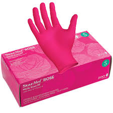 StarMed® Rose Nitrile Exam Glove, Medium, Pink