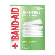 Non-Adherent Dressing Band-Aid® Hurt-Free 3 X 4 Inch Sterile 10 per Pack